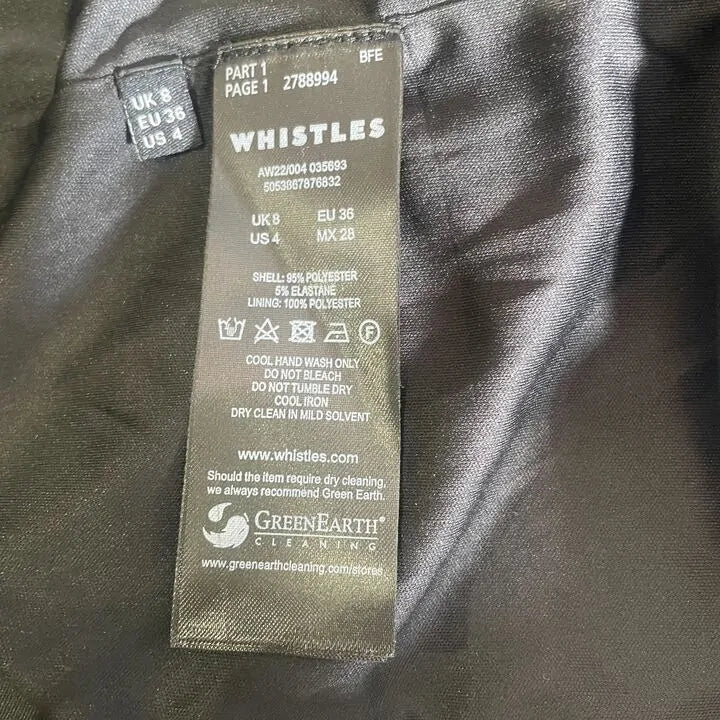 Whistles-004035693 01-8-Black-Black Jersey Sparkle Tie Midi Dress Size: Uk 8