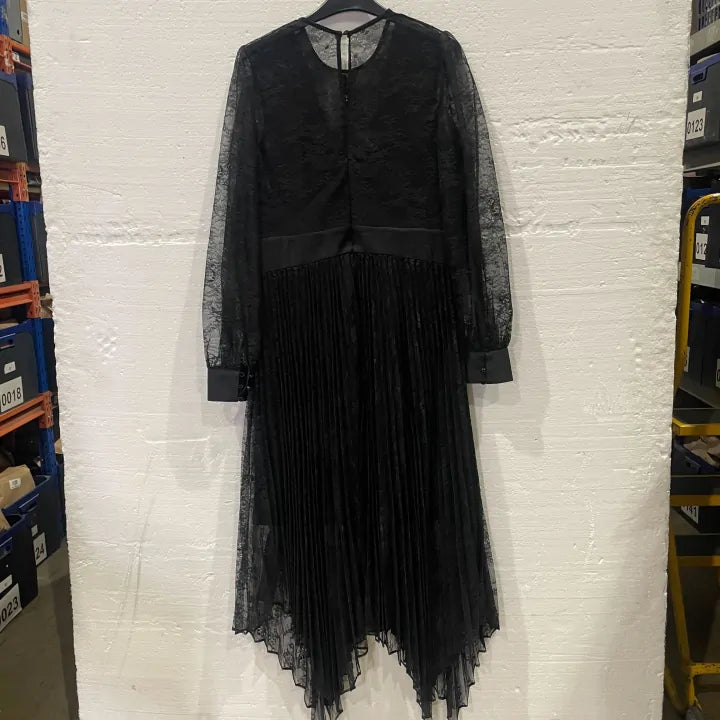 Allsaints-wd115z Black-12-multi-norah Lace Dress Size: Uk 12
