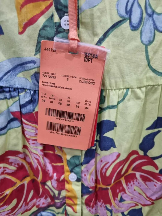 Max & Co Yellow Dress In Floral Print Size: Uk 6