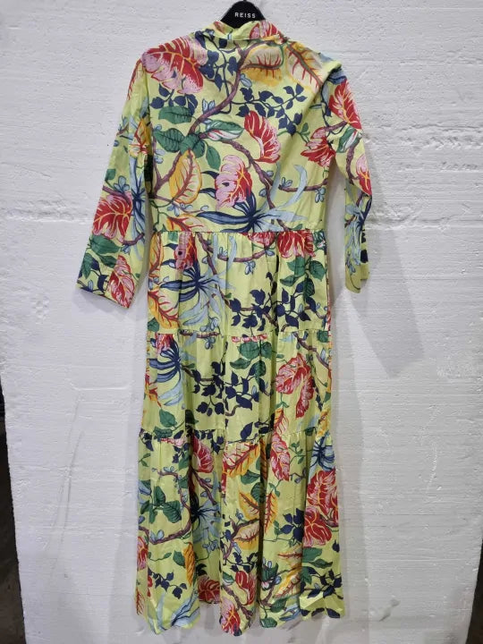 Max & Co Yellow Dress In Floral Print Size: Uk 6