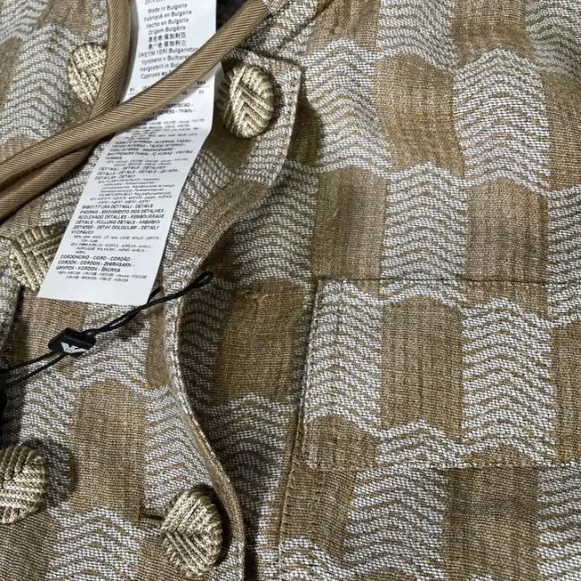 Emporio Armani-Ing48T_I2174_011-8-Multi-Camel Print Silk Blend Crop Blazer Size: Uk 8