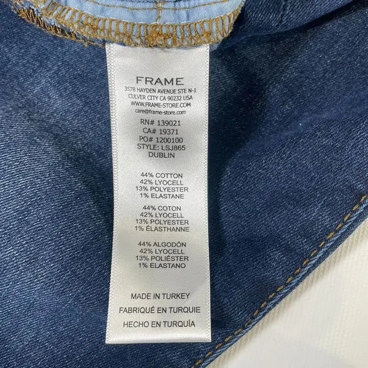 Frame Denim - Dark Blue Le Skinny De Jeanne Stretch Jeans Size: 28