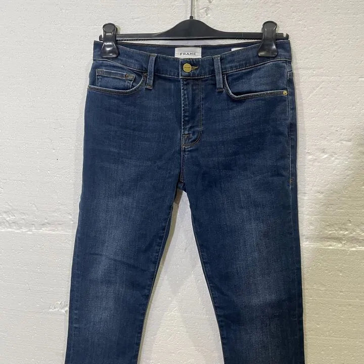 Frame Denim - Dark Blue Le Skinny De Jeanne Stretch Jeans Size: 28
