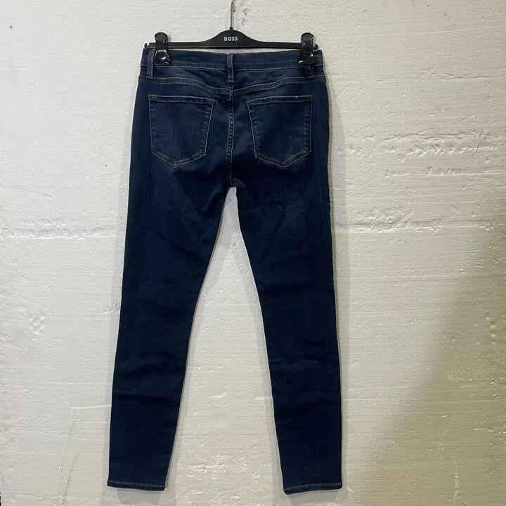 Frame Denim - Dark Blue Le Skinny De Jeanne Stretch Jeans Size: 28