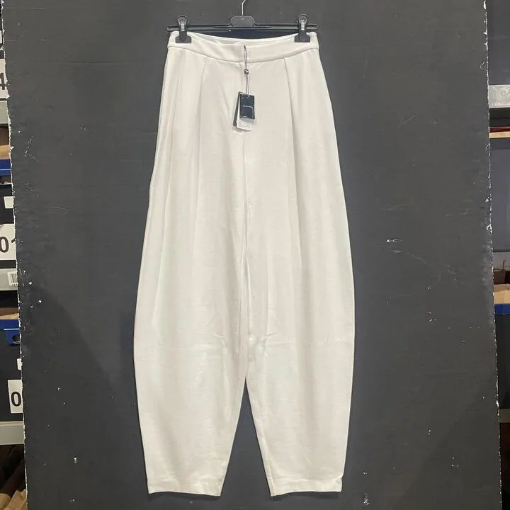Emporio Armani - White High Waisted Trousers Size: Uk 14/Eu 44