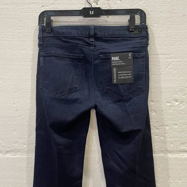 Paige - Dark Blue Manhattan Bootcut Jean Size: 27
