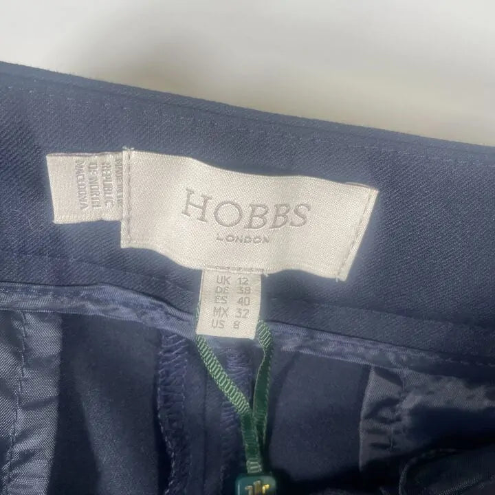 Hobbs London - Navy Hollie Wool Blend Trousers Size: Uk 12