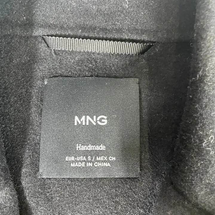 Mango - Black Wool Blend Longline Coat Size: Small