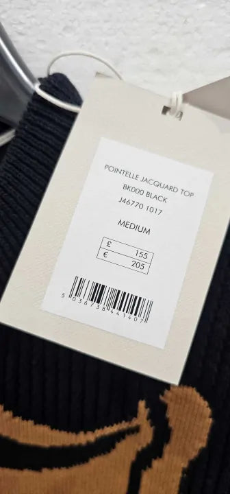 Jigsaw-J46770Bk000-M-Black-Black Jacquard Cotton Top-Black Size: Medium