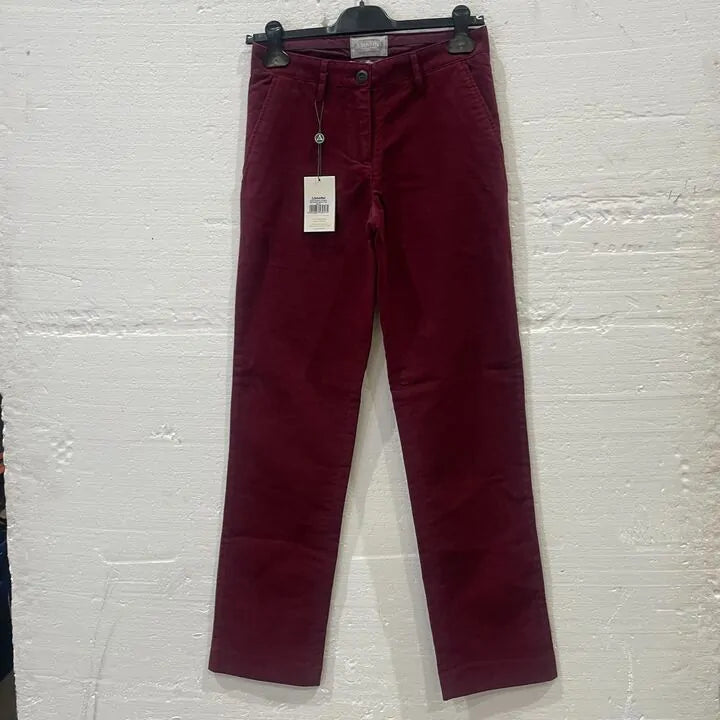 Schöffel-20-4162-2970-8-Brown-Burgundy Stretch Moleskin Trousers Size: Uk 8