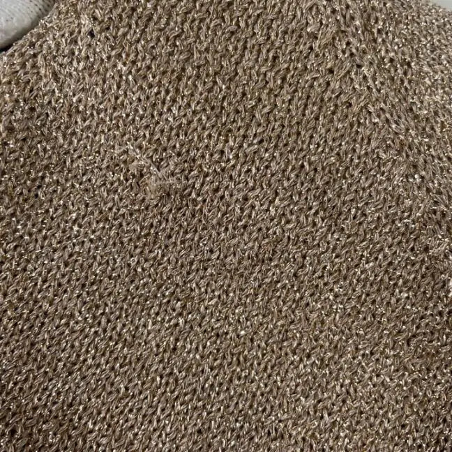 Sosandar-S22Tk714Mc0017-Xs-Gold-Gold Metallic Slouchy Jumper Size: Xs