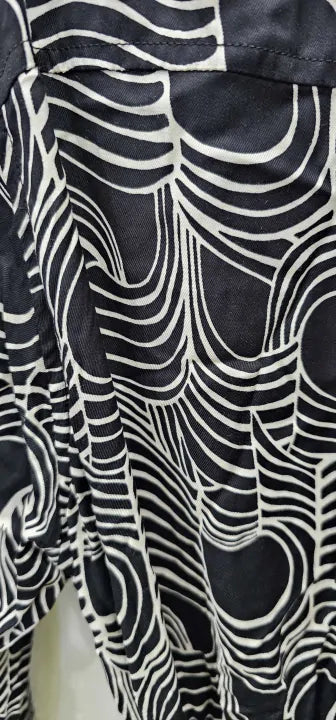 Reiss-29311902-14-Cream-Black Georgina Swirl Print Dress-Cream Size: Uk 4