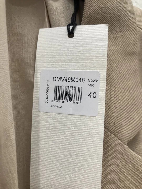 Sand Antonella Linen Blend Blazer Size: Uk 12