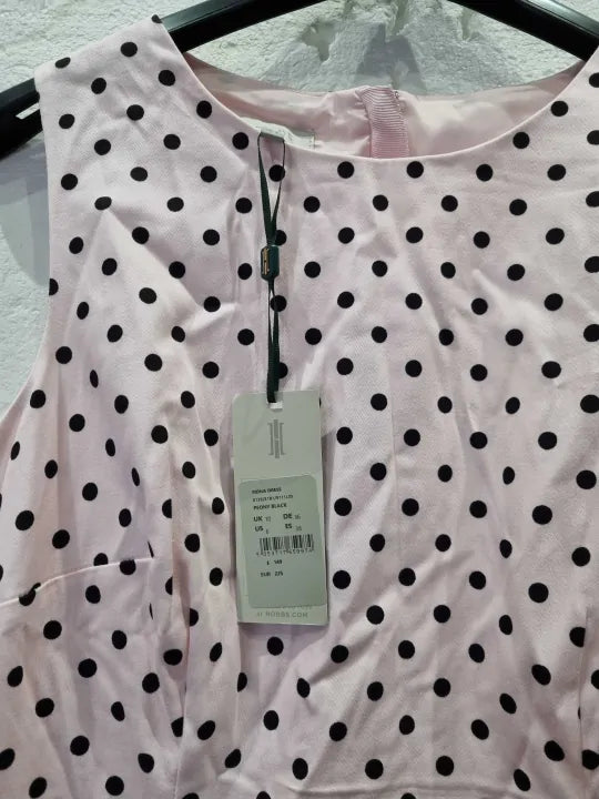 Hobbs London Fiona Cotton Blend Spot Shift Dress Null Size: Uk 10