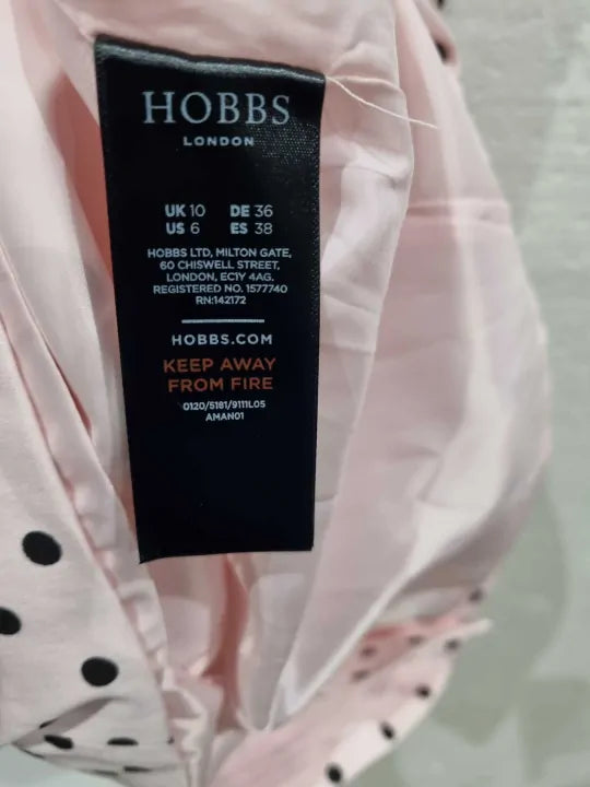 Hobbs London Fiona Cotton Blend Spot Shift Dress Null Size: Uk 10