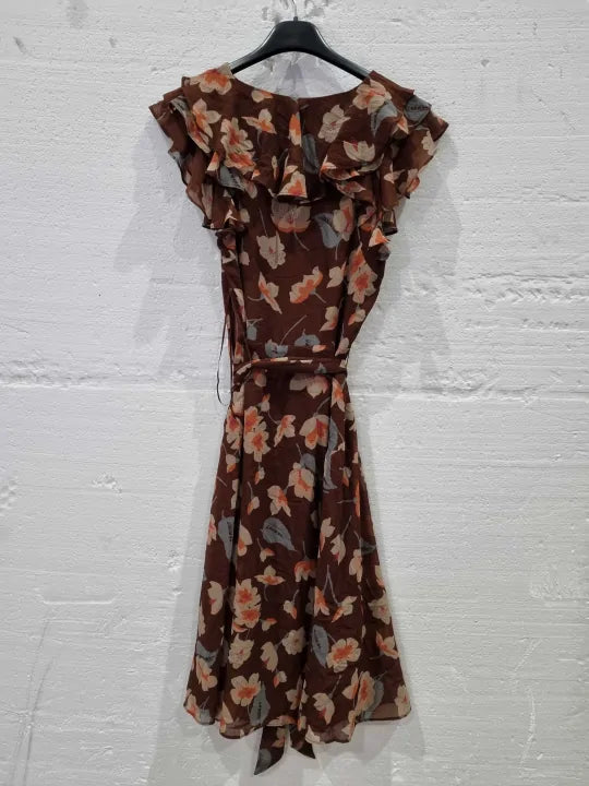 Lauren Ralph Lauren Curve - Floral Ruffle-Trim Georgette Dress Size: 2