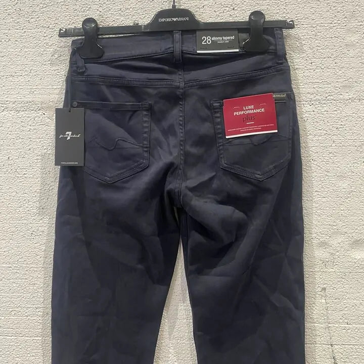 7 For All Mankind-Smxv600-28-Dark Blue Slimmy Tapered Stretch Jeans Size: 28