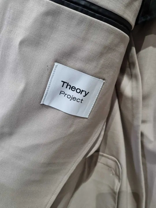 Theory Champagne Casual Single Breasted Blazer Size: 40