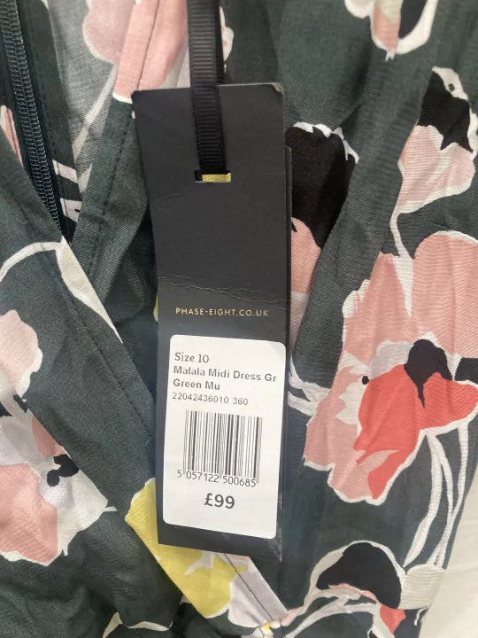 Malala Midi Dress Gr Green Mu Size: Uk 10