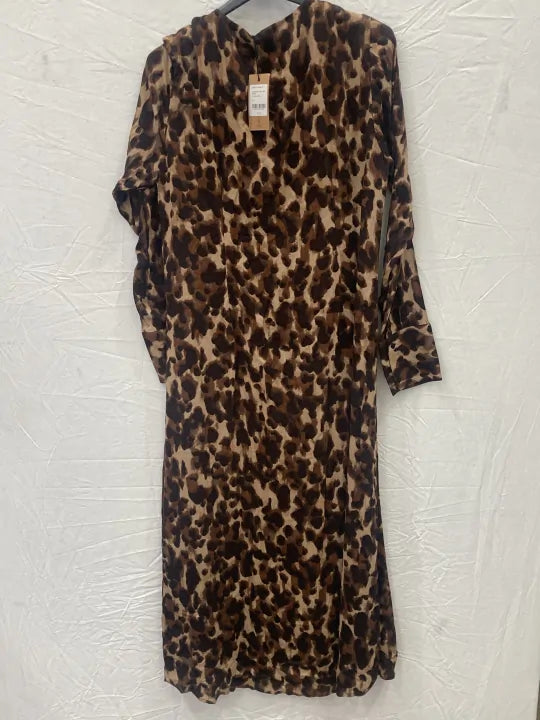 Hush-009777-4448-14-Multi-Brown Leopard Nataliyah Dress-Multi Size: UK 14