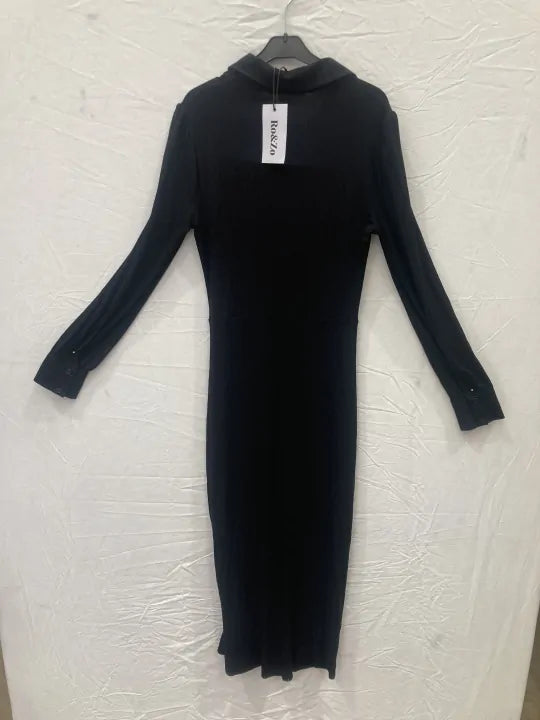 Black Sequin Wide Leg Jumpsuit Size: 16