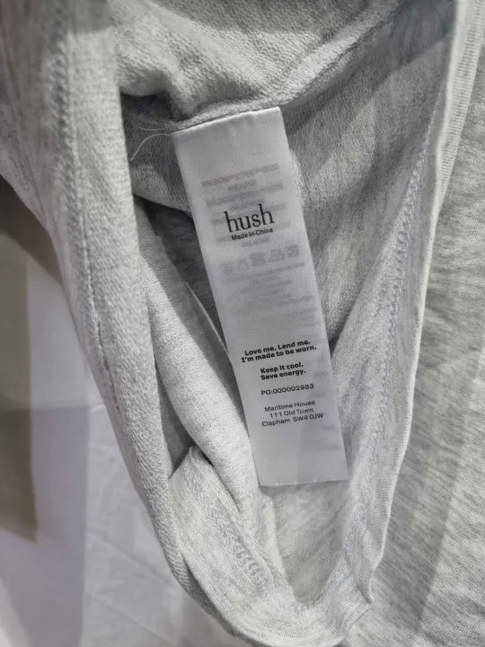 Hush Pale Grey Marl Boat Neck Top Size: Medium