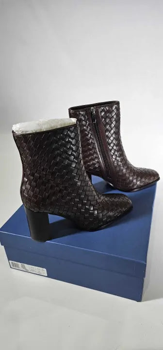 Paige-Sh963401-Cho-8-Brown-Brown Leather Frances Ankle Boot-Brown Size: Uk 8