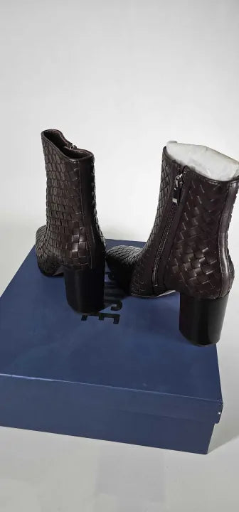Paige-Sh963401-Cho-8-Brown-Brown Leather Frances Ankle Boot-Brown Size: Uk 8