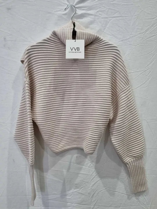 Victoria Beckham Cross Back Wool Turtleneck Sweater Size: Xsmall
