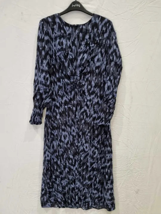 Hush Blue/Black Myrah Midi Dress Size: Uk 12