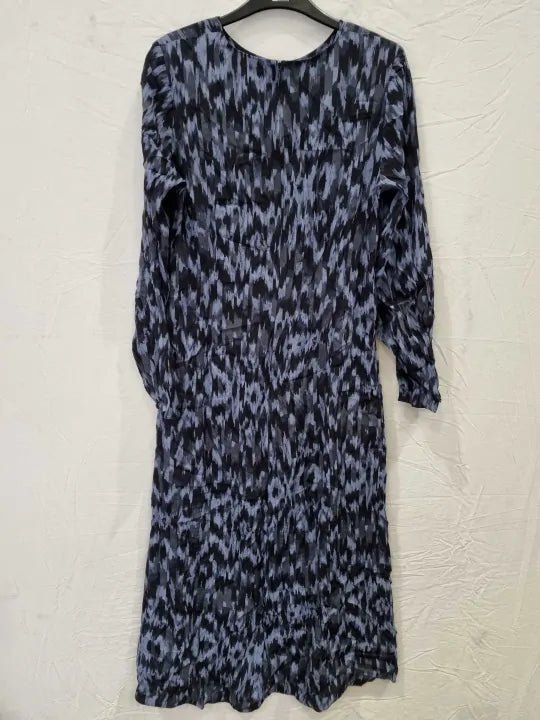 Hush Blue/Black Myrah Midi Dress Size: Uk 12