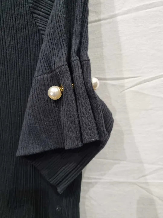Mother Of Pearl Black Pearl Embellished T-Shirt Dress Size: Small