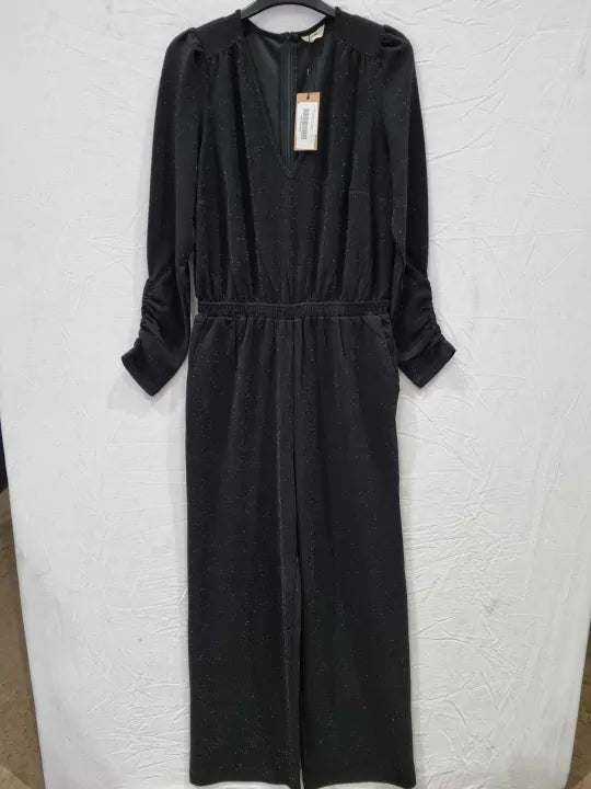 Hush Black Raye Jersey Jumpsuit Size: Uk 10