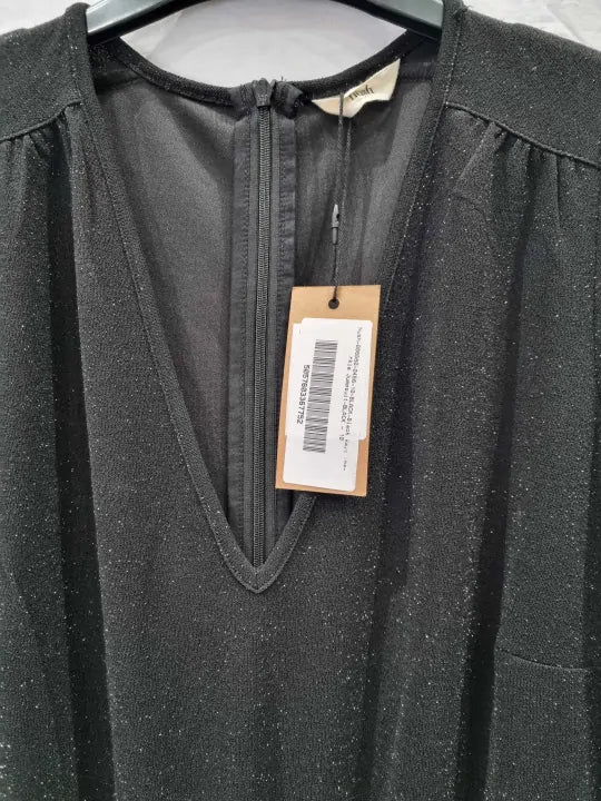 Hush Black Raye Jersey Jumpsuit Size: Uk 10