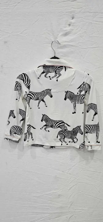 Chelsea Peers - Kids' Zebra Print Pyjama Top Size: 5-6Years