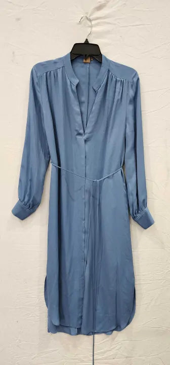 Boss-50474185_474-8-Blue-Blue Dibanora V-Neck Midi Dress-Blue Size: Uk 8