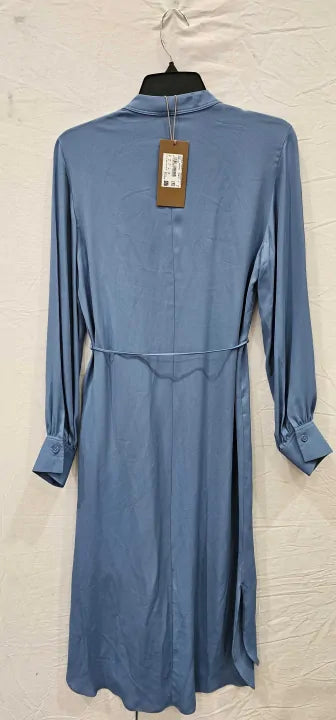 Boss-50474185_474-8-Blue-Blue Dibanora V-Neck Midi Dress-Blue Size: Uk 8