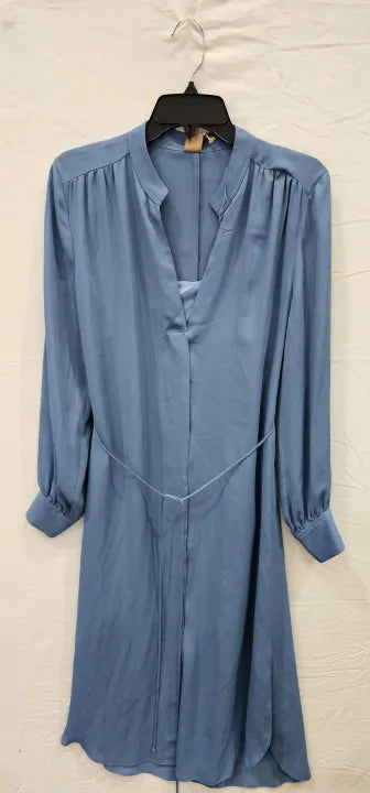Boss-50474185_474-8-Blue-Blue Dibanora V-Neck Midi Dress-Blue Size: Uk 8