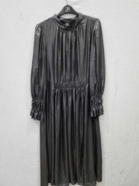 L.K.Bennett Louise Matte Lamé Midi Dress Size: L