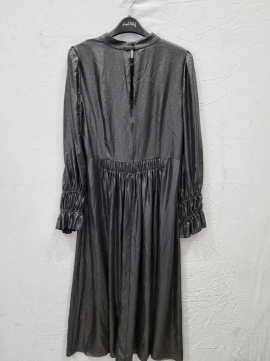 L.K.Bennett Louise Matte Lamé Midi Dress Size: L