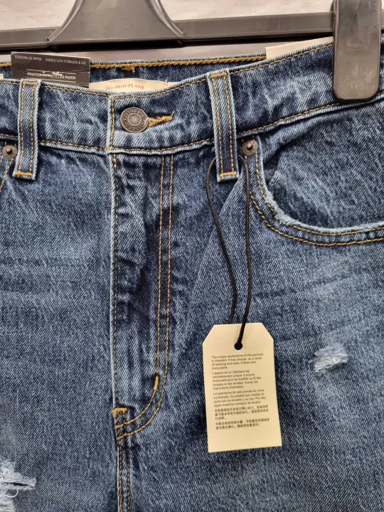 Levis 70S High Flare Womens Jeans Bootcut Leg Blue Denim Size: 26X32