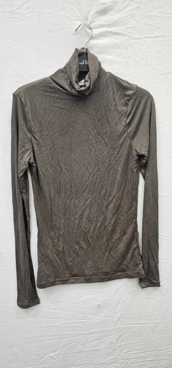 Mango - Green Modal Turtleneck T-Shirt - Green Size: M