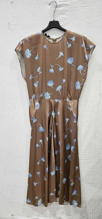 Vince - Champagne Sea Carnation Midi Dress - Cream Size: 8