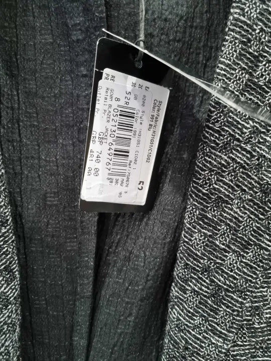Emporio Armani Grey Textured Wool Blend Blazer Size: 52 R