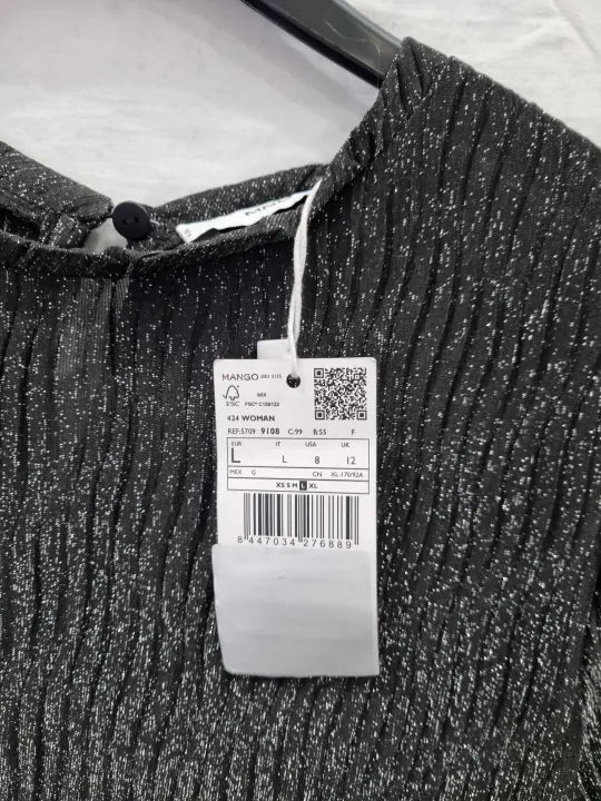 Mango Long Lurex Dress Size: Large