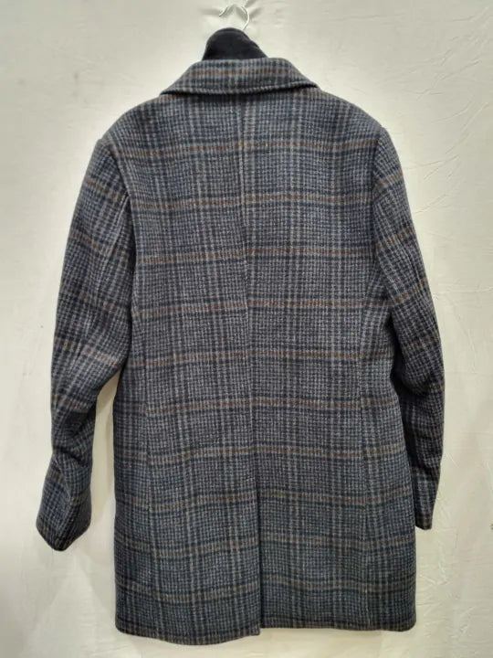 Gianni Feraud Navy Number 10 Wool Blend Coat Size: 42
