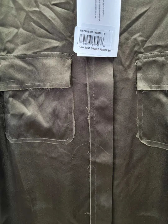 Frame - Brown Silk Double Pocket Shirt Size: Small
