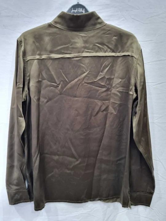 Frame - Brown Silk Double Pocket Shirt Size: Small
