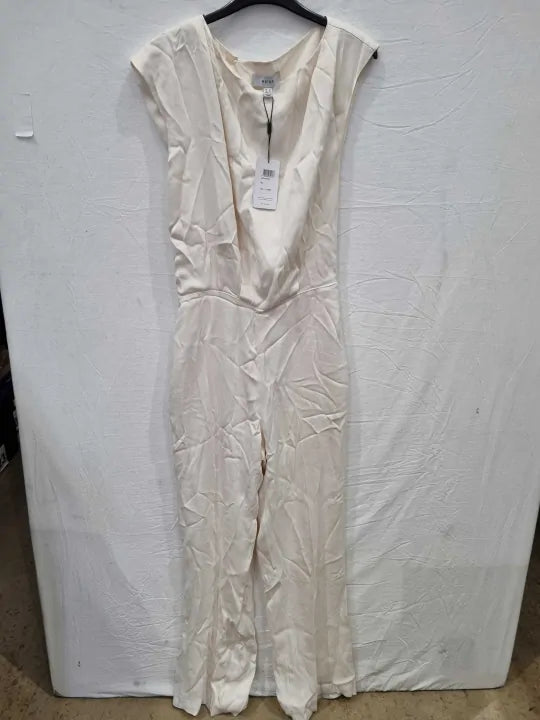 Reiss - Ivory Aurelia Open Back Jumpsuit Size: Uk 8