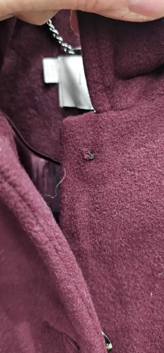 Burgundy Catilin Wool Cashmere Blend Coat Size: Uk 8